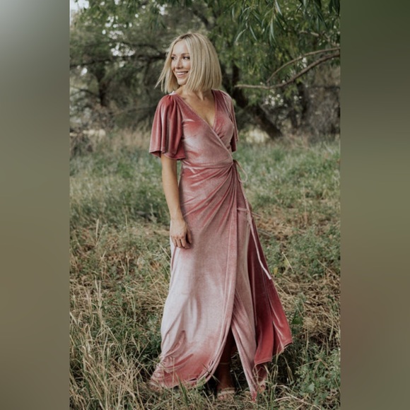 Baltic Born Velvet Wrap Dress - Picture 1 of 4